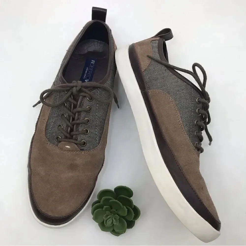 Roberto Vasi Brown Suede and Tweed Lace Up Casual Shoes